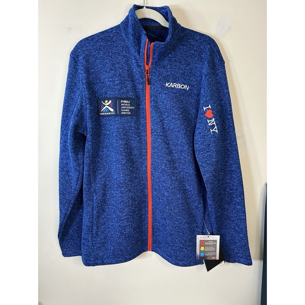 Karbon Lake Placid NY 2023‎ World Games Full Zip blue fleece jacket Size Large